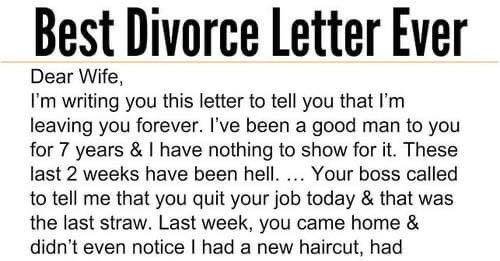 Cheating Husband Asks for Divorce in a Letter – Reads His Wife’s Reply And Regrets It All